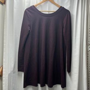 Free People Beach Maroon Long Sleeve Low Back Tunic- S